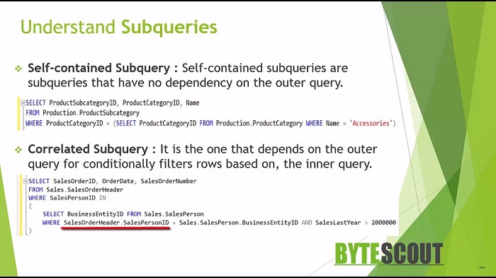 SQL Subqueries